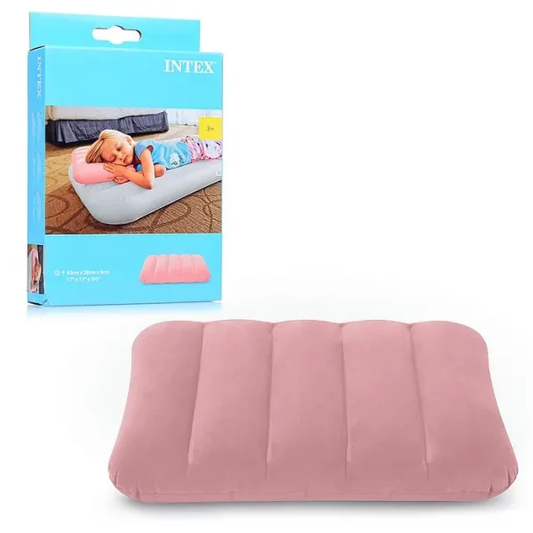 Надувная подушка Intex 68676 розовая 43×28×9 см для сна и отдыха