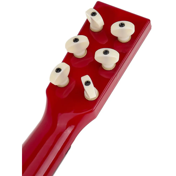 Дерев'яна дитяча гітара, 6 струн, з медіатором, налаштовується (1369) Червона