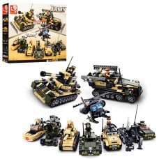 Конструктор Sluban Армия, 8в1, военная техника, фигурка, 928 деталей M38-B0588