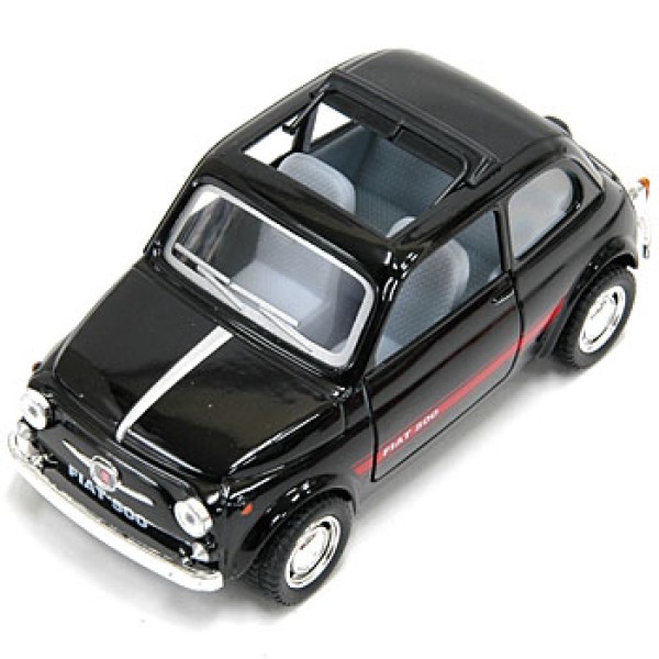 Машинка металева Kinsmart 1:24 Fiat 500 1957 інерційна, двері відчиняються, чорна, KT5004W