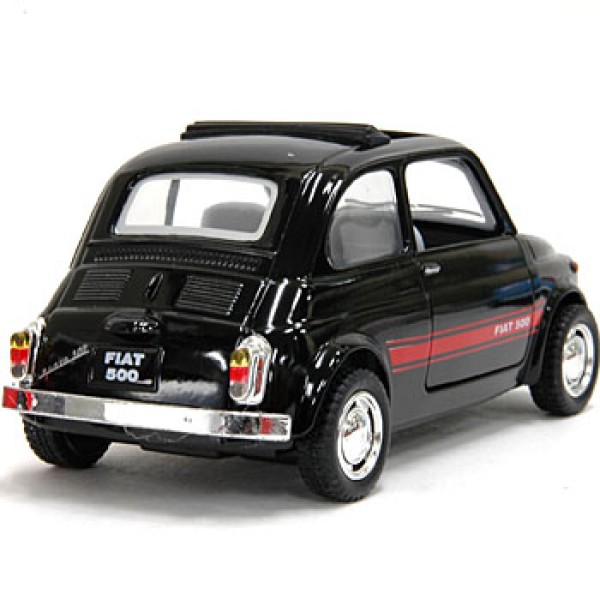 Машинка металева Kinsmart 1:24 Fiat 500 1957 інерційна, двері відчиняються, чорна, KT5004W
