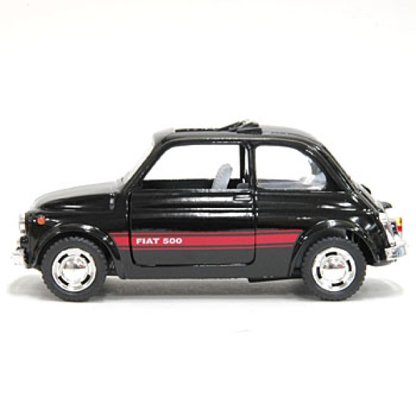 Машинка металева Kinsmart 1:24 Fiat 500 1957 інерційна, двері відчиняються, чорна, KT5004W
