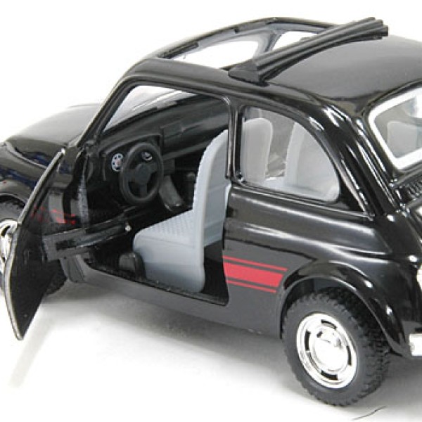 Машинка металева Kinsmart 1:24 Fiat 500 1957 інерційна, двері відчиняються, чорна, KT5004W