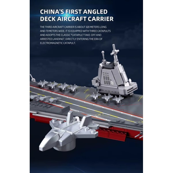 Конструктор Sluban M38-B1211 Авианосец Фуцзянь, Модельки, масштаб 1:700, 557 деталей