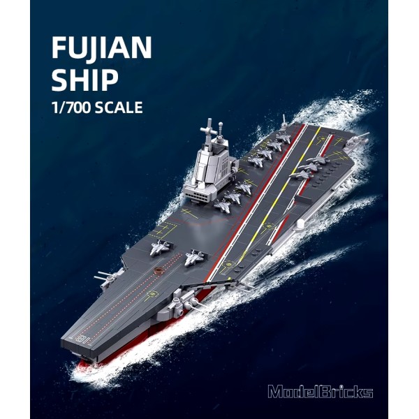 Конструктор Sluban M38-B1211 Авианосец Фуцзянь, Модельки, масштаб 1:700, 557 деталей