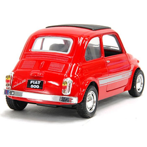 Машинка металлическая Kinsmart 1:24 Fiat 500 1957 инерционная, двери открываются, красная, KT5004W