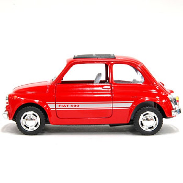 Машинка металлическая Kinsmart 1:24 Fiat 500 1957 инерционная, двери открываются, красная, KT5004W