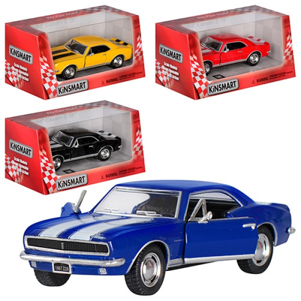 Машинка KT 5341 W Chevrolet Camaro Z/28 метал, інер-я, 1:37, 12,5 см, відкр. дв, рез. коліс, 4 кольори, в кор-ці 16-7-8см