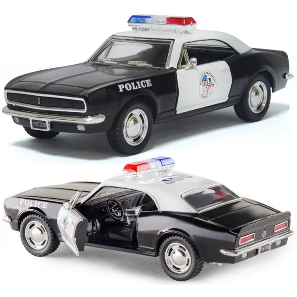Машинка металлическая Kinsmart KT5341WP 1:37 1967 Chevrolet Camaro Z/28 Police инерционная, двери открываются / Полиция