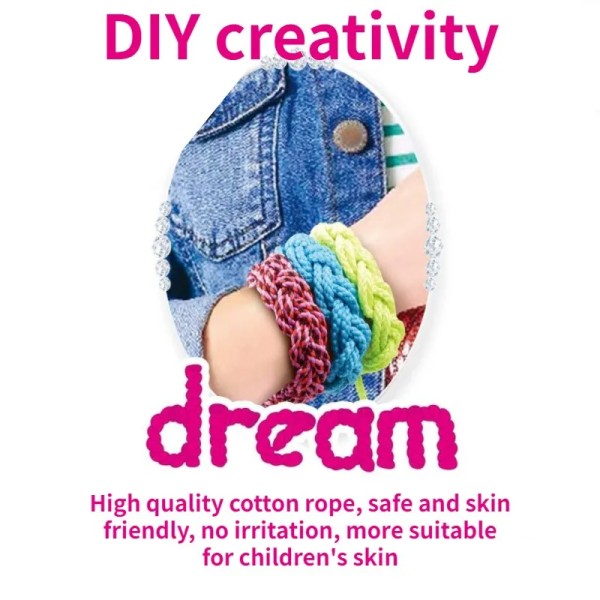 Набір для творчості KL7525-A 3в1, основа для браслетів, нитки, літери (англійські), шнурки, наклейки