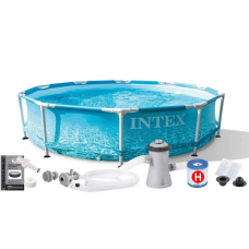 Каркасный круглый бассейн Intex Metal Frame Beachside 305х76см с фильтр-насосом 28208
