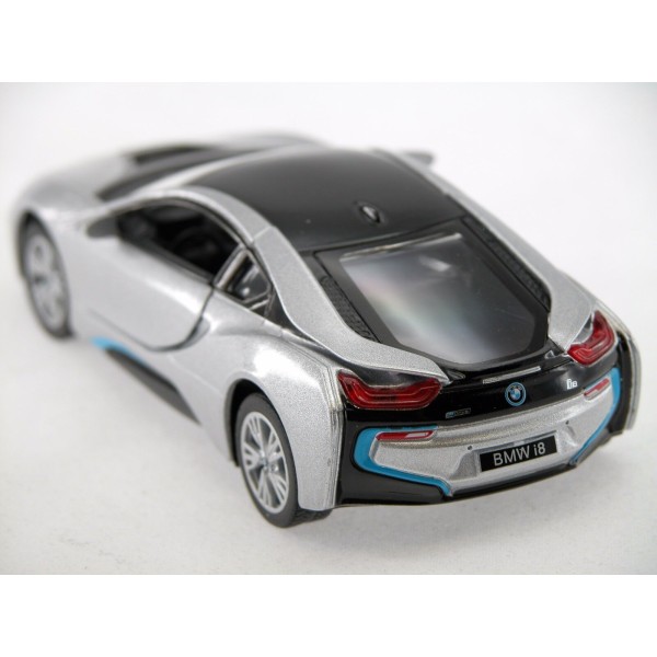 Машинка металлическая Kinsmart 1:36 BMW i8 инерционная, цвет Серебристый KT5379W