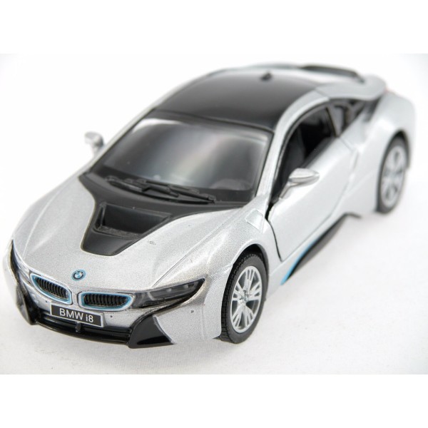 Машинка металлическая Kinsmart 1:36 BMW i8 инерционная, цвет Серебристый KT5379W