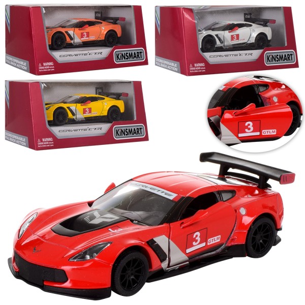 Металлическая модель машинки Kinsmart Corvette C7. R Race Car 2016 (KT5397W) - красная