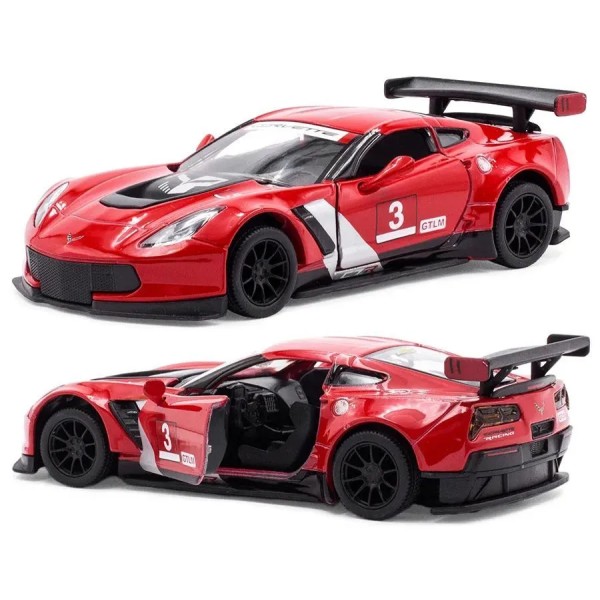 Металлическая модель машинки Kinsmart Corvette C7. R Race Car 2016 (KT5397W) - красная