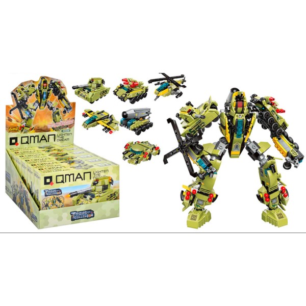 Конструктор Qman 6в1: Военные Транспортные Средства - Робот 777 деталей 41108