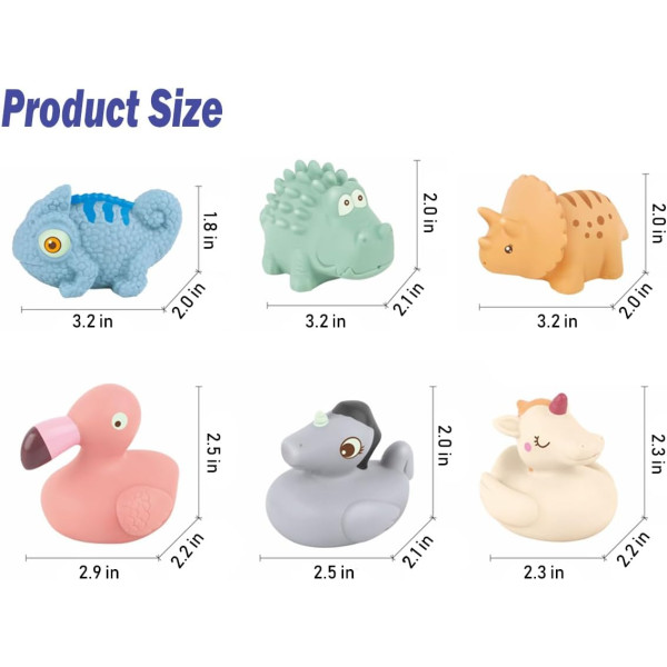 Набір бризкалок для купання Baby Favorite 638, 6 м'яких фігурок тварин