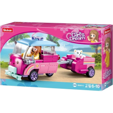 Конструктор Sluban Girls Dream M38-B0921C Машинка з прицепом, 116 деталей, 1 фігурка