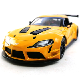 Машинка металлическая Kinsmart 1:36 Toyota GR Supra Racing Concept KT5421W инерционная, двери открываются / Желтый