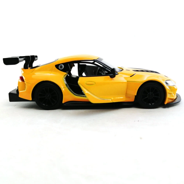Машинка металева Kinsmart 1:36 Toyota GR Supra Racing Concept KT5421W інерційна, двері відчиняються / Жовтий