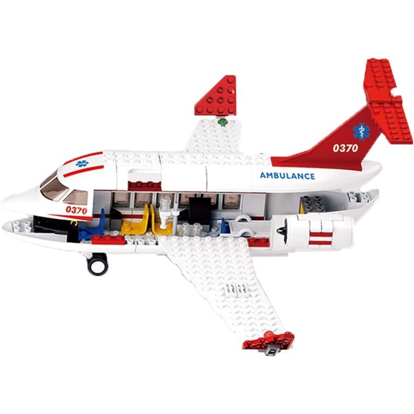 Конструктор Sluban Aviation M38-B0370 Медицинский самолет и скорая помощь, 335 деталей