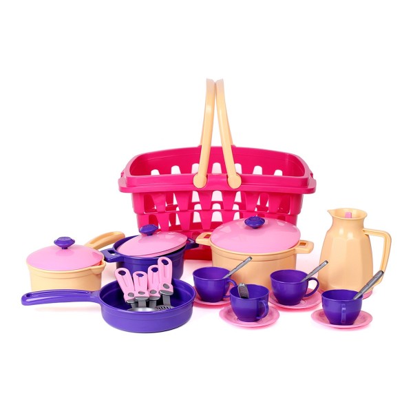 Игровой Кухонный набор посуды в корзине ТехноК 4449