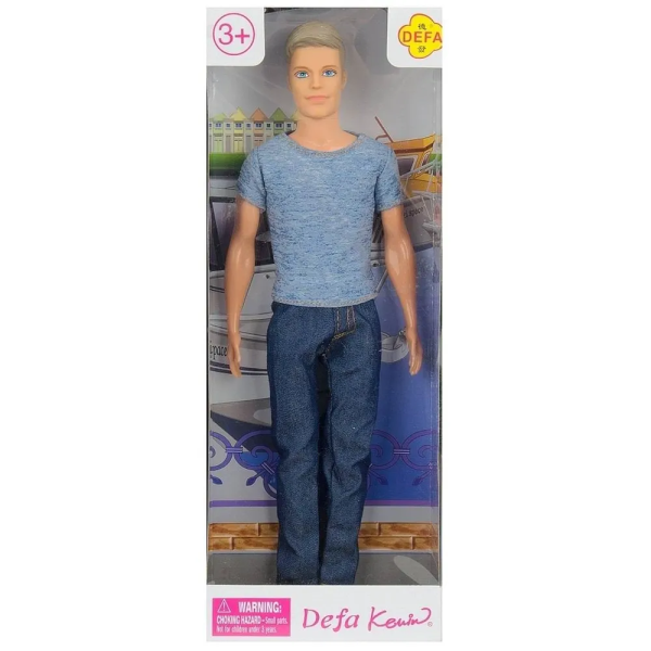 Кукла Defa Kevin 30 см, парень в серо-голубой футболке (8372)