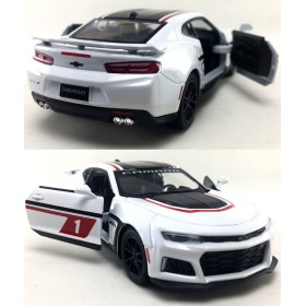 Металлическая машинка Kinsmart 1:38 Chevrolet Camaro ZL1 2017 KT5399WF инерционная, цвет Белый с принтом