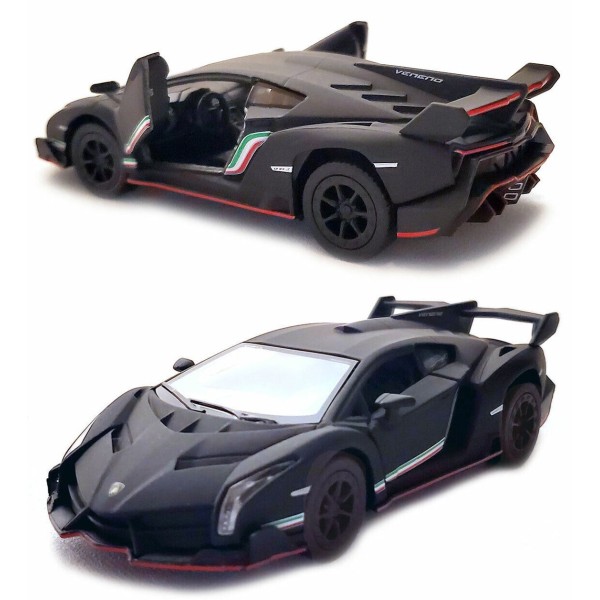 Машинка металлическая Kinsmart 1:36 Lamborghini Veneno KT5367W (матовый черный)