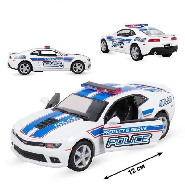 Металлическая машинка Kinsmart 1:38 «2014 Chevrolet Camaro» KT5383WPR, инерционная / Полиция