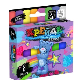 Крейда для малювання на асфальті тонка 8 кольорів MEL-02-02U