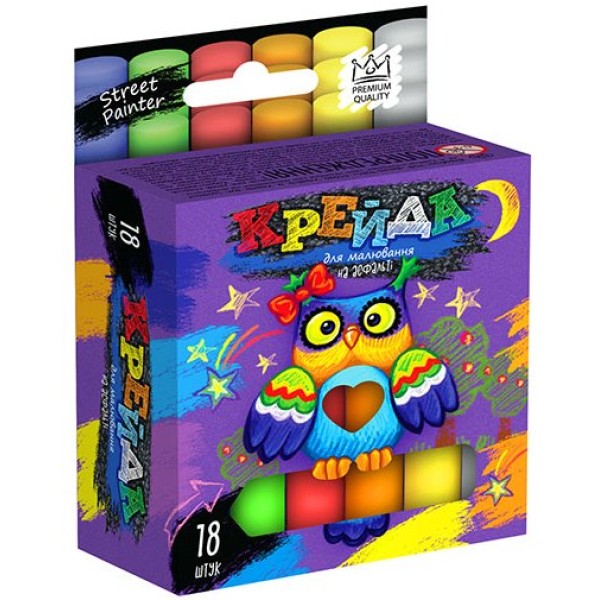 Крейда для малювання на асфальті тонка 18 шт. MEL-02-04U