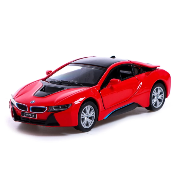 Машинка металлическая Kinsmart 1:36 BMW i8 инерционная KT5379WA Красный
