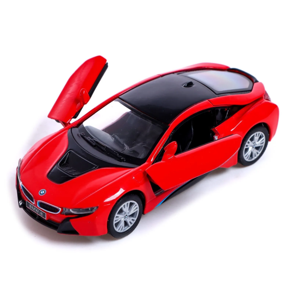 Машинка металлическая Kinsmart 1:36 BMW i8 инерционная KT5379WA Красный