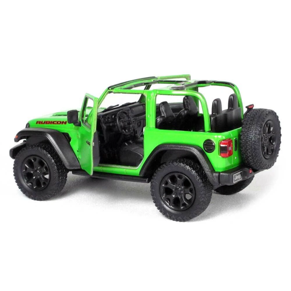 Машинка металева Kinsmart 1:34 2018 Jeep Wrangler KT5412WA інерційна, двері відчиняються / Зелений з відкритим верхом