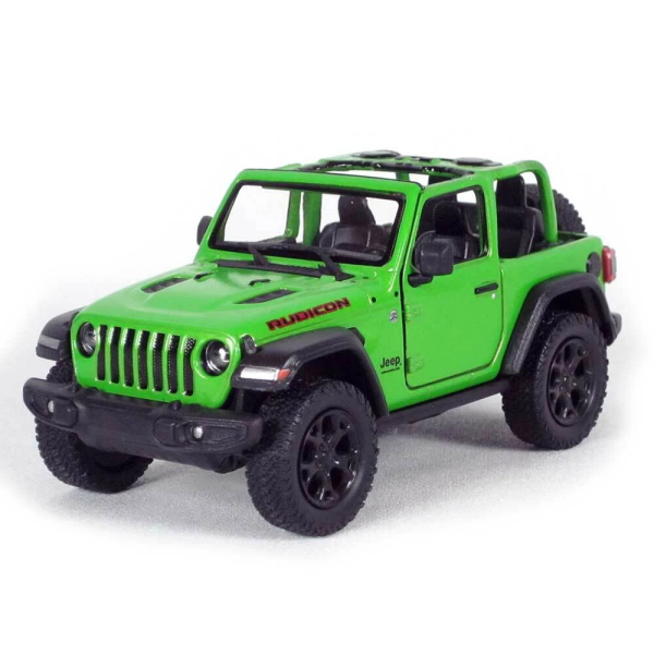 Машинка металева Kinsmart 1:34 2018 Jeep Wrangler KT5412WA інерційна, двері відчиняються / Зелений з відкритим верхом