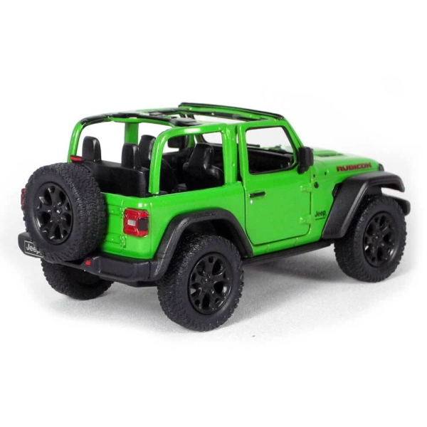Машинка металева Kinsmart 1:34 2018 Jeep Wrangler KT5412WA інерційна, двері відчиняються / Зелений з відкритим верхом