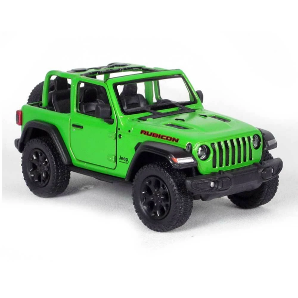 Машинка металева Kinsmart 1:34 2018 Jeep Wrangler KT5412WA інерційна, двері відчиняються / Зелений з відкритим верхом