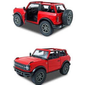 Машинка металлическая Kinsmart 1:34 2022 Ford Bronco (Open Top) KT5438WA инерционная, двери открываются / Красный