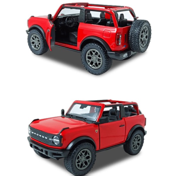 Машинка металлическая Kinsmart 1:34 2022 Ford Bronco (Open Top) KT5438WA инерционная, двери открываются / Красный