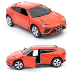 Машинка металлическая Kinsmart 1:38 Lamborghini Urus KT5368W инерционная, двери открываются / Оранжевый