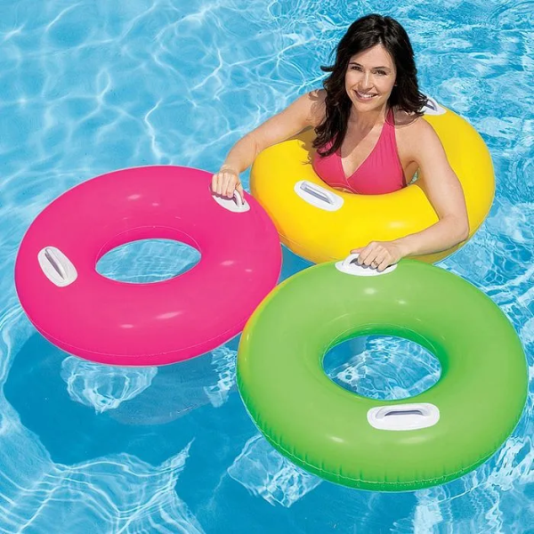 Надувне коло INTEX 76см "Глянцевий" з ручками, 3 кольори, від 8 років 59258