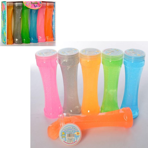 Лизун MK 4330 желейний, баночка 19см, блиск, 6шт (6 кольорів) в дисплеї 33,5-20-6см