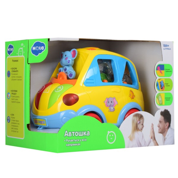 Развивающая музыкальная игрушка для малышей Машинка Сортер Автошка Hola 9198UA