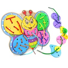 Деревянная игрушка Шнуровка Бабочка MD2399