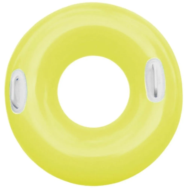 Надувне коло INTEX 76см "Глянцевий" з ручками, жовтий лайм, від 8 років 59258