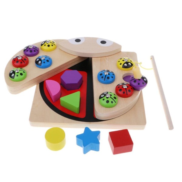 Деревянная игрушка Сортер Монтессори с вкладышами, с магнитной рыбалкой MD1876