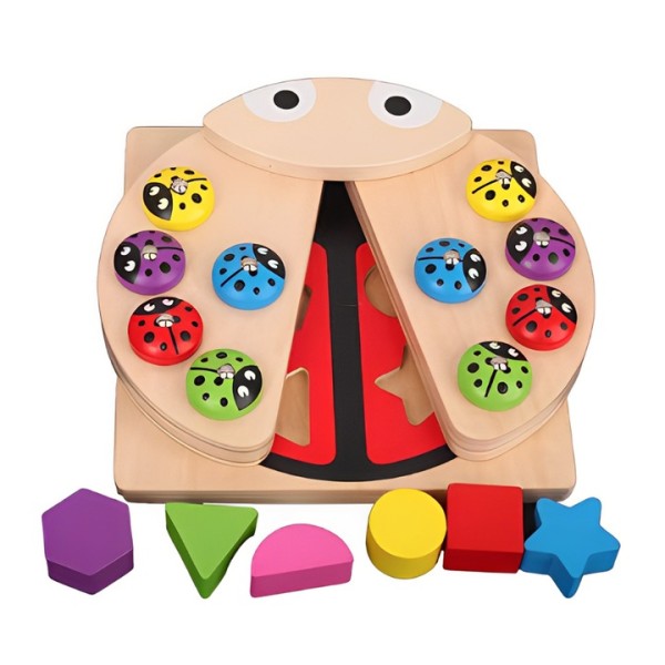 Дерев'яний сортер 2в1 Limo Toy Tree Toys MD 1876 «Сонечко» з магнітною риболовлею, 5 фігур, 10 комах