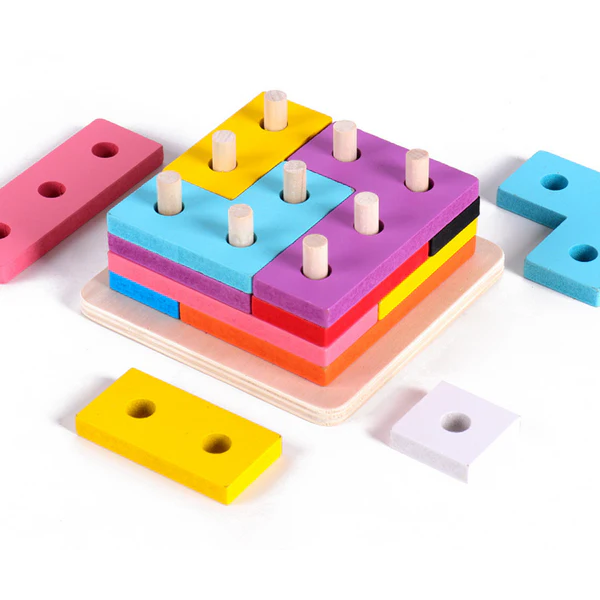Деревянная логическая игрушка Геометрика Сортер Тетрис MD0809