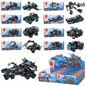 Конструктор Qman 8 в 1 Полиция-трансформер Спецтехника 1413